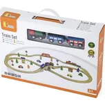 VIGA Dřevěná vláčkodráha 49 ks