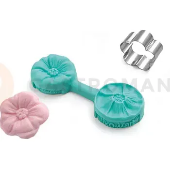 Výrobník cukrové vaty Oboustranná forma na cukrovou hmotu SLK 802 - květ višně, 30 mm | SILIKOMART, Sugarflex Cherry Blossom