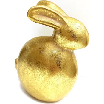 Velikonoční dekorace Zajíc zlatý baculatý - 11 cm