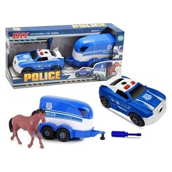 Hra na zahradu Auto policja z przyczepą rozkręcane