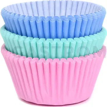 Kuchyňská sůl Košíčky na cupcake, průměr 5 cm, 75 ks tři pastelové barvy | HOUSE OF MARIE, HM7557