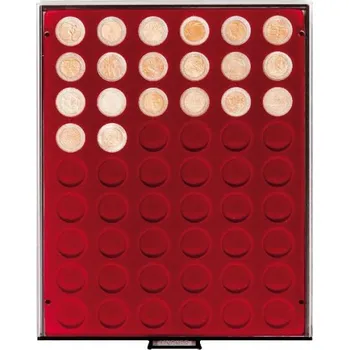 Obal pro sběratelský předmět Lindner 54 polí do 25,75 mm Barva: Vínová