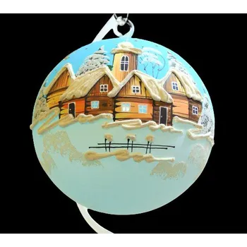 Svícen Vánoční koule na svíčku 12cm se stojanem světle modrá