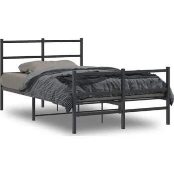 Ložnice vidaXL Kovový rám postele s hlavovým a nožním čelem 120 x 200 cm [355381] Barva: Černá