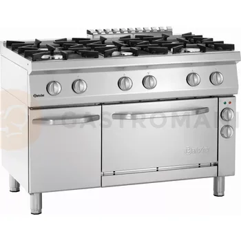 Sporák Plynový sporák s elektrickou troubou 3x 6,2 kW, 3x 8,5 kW, 3,65 kW, 1200x700x1084 mm | BARTSCHER, 70060 EB11