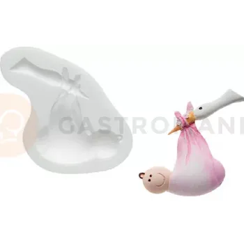 Výroba svíčky Forma na cukrovou hmotu SLK 259 - čáp, 90x55 mm | SILIKOMART, Sugarflex Cicogna