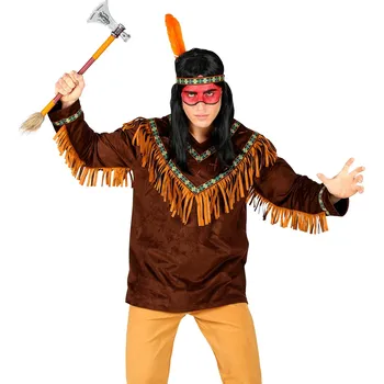 Karnevalový kostým Triko pro kostým indiána deluxe Pánská velikost: M (46-48)