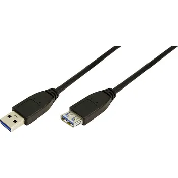 elektrický kabel LogiLink USB kabel USB 3.2 Gen1 (USB 3.0 / USB 3.1 Gen1) USB-A zástrčka, USB-A zásuvka 2.00 m černá CU0042