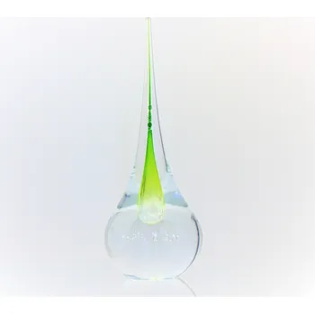 Skleněné těžítko - kapka vody v zelené barvě