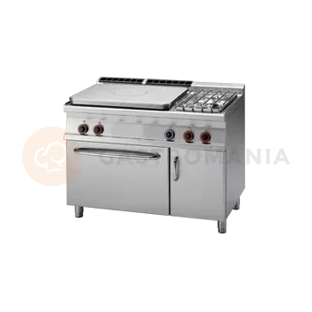 Sporák Sporák tálový plynový s 2 hořáky a elektrickou troubou GN 2/1 | RM GASTRO, TPF2 712 GEV/P