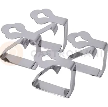 Klipsy z nerezové oceli na ubrusy, dekorační, sada 4 ks | CONTACTO, 304/004