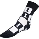 Ponožky Šachy - černá, bílá - 43-46