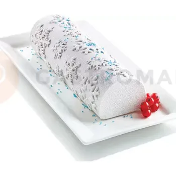 Kuchyňská sůl Podložka se strukturou sněhových vloček 250x185x6 mm | SILIKOMART, Frozen Buche Mat