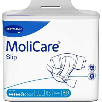Inkontinenční kalhotky Molicare Slip 6 kapek L—Zalepovací kalhotky, boky 120-150cm, savost 2283ml, 30 ks