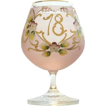 Sklenice Výroční sklenička Carmen 18 let růžová