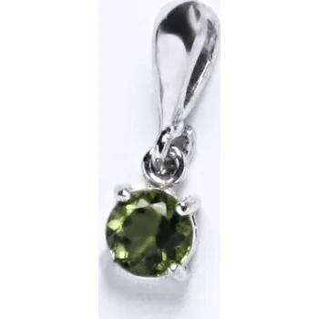 Šperk stříbrný přívěsek přírodní vltavín P1250 zelená
