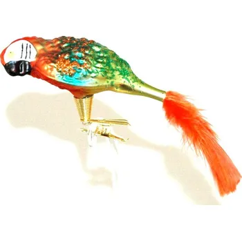 Vánoční ozdoba Vánoční ozdoba papoušek zeleno oranžový