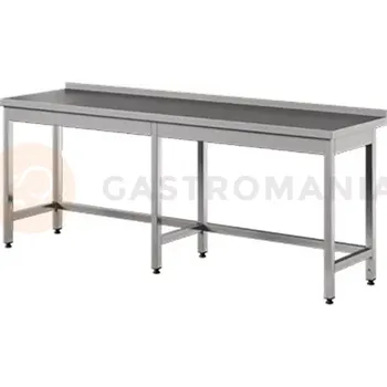 Počítačový stůl Přístěnný stůl z nerezové oceli, zpevněné nohy 2800x600x850 mm | ASBER, WT-286-PL-B
