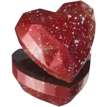 Čokoládová tyčinka Polykarbonátová forma na pralinky a čokoládu - srdce, 24 ks x 10g, 33x33x15 mm - MA1993 | MARTELLATO, Heart/Diamond