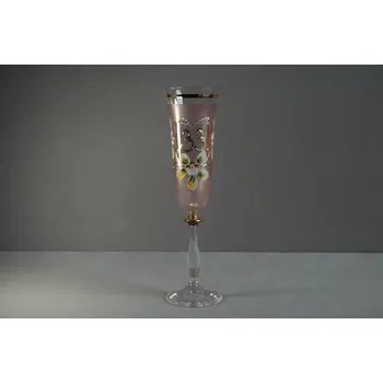 Sklenice Výroční sklenice Angela - flétna 33let růžová