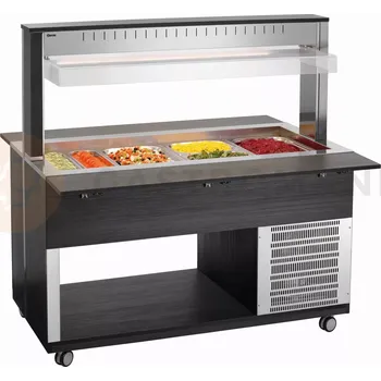 Bufetový vozík, chladící 4x GN1/1, Barva: antracit, 1500x1250x1425 mm | BARTSCHER, K4110-200A