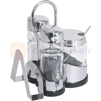 Servírovací stolek Menážka třídílná s podstavcem na menu 80x100x125 mm | CONTACTO, 1413/003