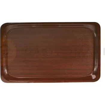 Protiskluzová podložka Tác obdélníkový, protiskluzový, mahagon 430x330 mm | HENDI, 507469