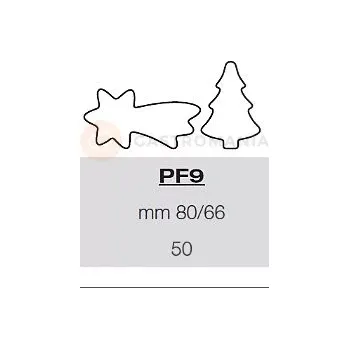 Výrobník cukrové vaty Šablona s formičkami na těsto - 50x hvězda a vánoční stromek 80/66 mm, 57,5x39 cm | PAVONI, PF9