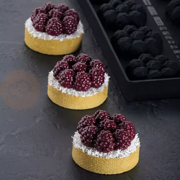 Kuchyňská sůl Silikonová forma na 3D dezerty - ostružina - 300x175x24 mm, 8 x 60x23 mm, 40 ml - TOP20S | PAVONI, Mini Raven