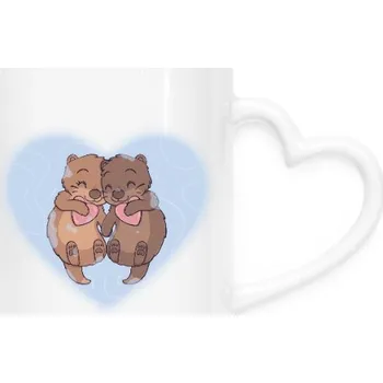 Hrnek srdce s potiskem Zamilované vydry