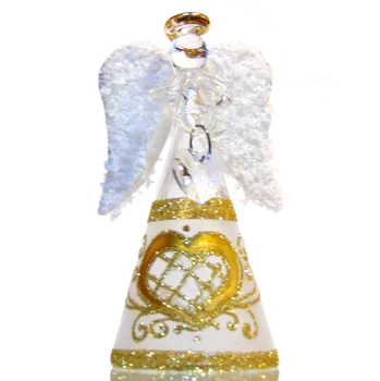 Vánoční dekorace Vánoční anděl se zlatý dekorem