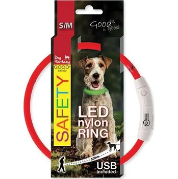 Obojek pro psa Obojek DOG FANTASY světelný USB 45 cm - různé barvy Růžová