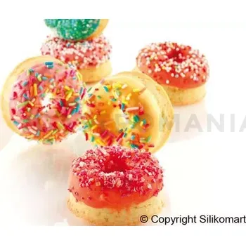 Forma na pečení Forma na moučníky a dezerty 15 x donut 45 mm | SILIKOMART, Mini Donuts