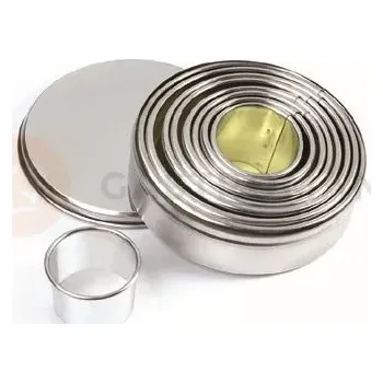 Výroba svíčky Sada nerezových vykrajovátek na těsto, hladké kolečko - 9 ks, 20-80 mm | PAVONI, STP53B