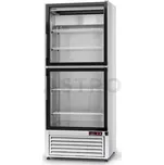 Chladící skříň jednostranně prosklenná s křídlovými dveřmi, jednokomorová, dvoudvéřová, dolní agregát, ventilátor, 4 kl., nerezové opláštění, 725x720x2000 mm | RAPA, SCh - S 725 / 2D
