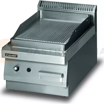 Kuchyňský gril Grilovací deska plynová, vroubkovaná, 4 kW, 400x650x270 mm | LOZAMET, LGG220