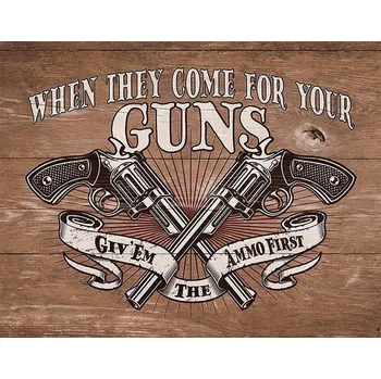 Plechová cedule Plechová cedule Ammo First 40 cm x 32 cm