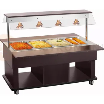 Bufetový vozík, ohřevný 4x GN1/1, Barva: wenge, 1425x1160x1200 mm | BARTSCHER, Kids W4110-150W