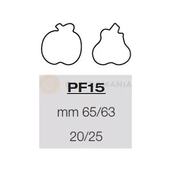 Výrobník cukrové vaty Šablona s formičkami na těsto - 20/25x jablko a hruška 65/63 mm, 57,5x39 cm | PAVONI, PF15