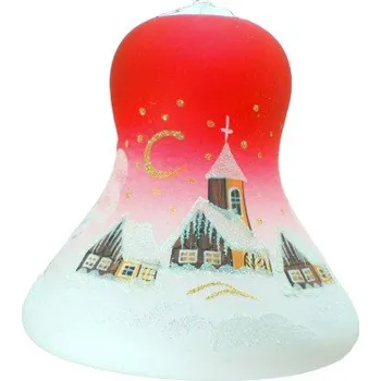 Svícen Zvon na svíčku červený 25x21x21cm