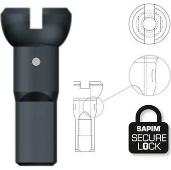 Zámek na kolo SAPIM nipl mosazný Polyax 12mm černý zámek secure lock