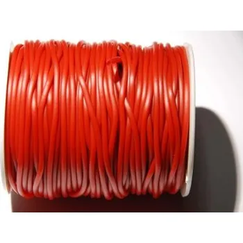 Materiál na výrobu šperku Kaučuková šňůrka dutá, průměr 2mm, metráž červená