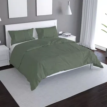 Povlečení Saténové povlečení Vojenská zelená 2 - Sablio - 140x220 / 90x70