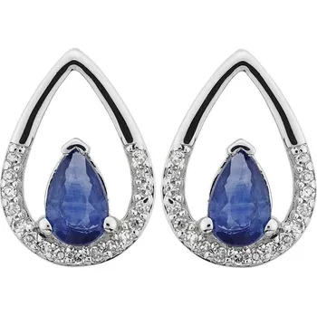 Náušnice Luxusní zlaté náušnice s diamanty a safírem FE5725SAP