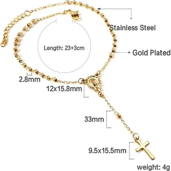 Náramek Náramek z chirurgické oceli ve stylu růžence - 564G