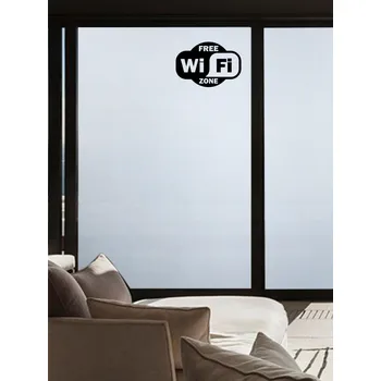 Samolepící dekorace Samolepka na dveře - WiFi free (dekorace do bytu)