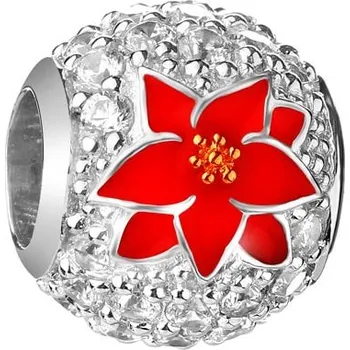 Přívěsek Stříbrný přívěsek Beads se zirkonem a smaltem - květ - AP127-9932