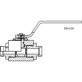 Ventil NEREZ dvoucestný kulový 2/2 kohout M16x1,5vně^DN 8mm, lehká řada Parker KH10L71X