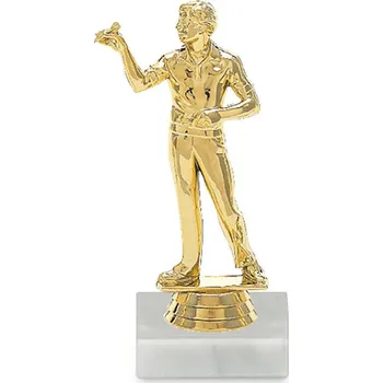 Figurka šipky muž, 14 cm, zlatá včetně podstavce