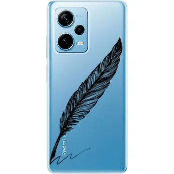 Pouzdro na mobilní telefon Odolné silikonové pouzdro iSaprio - Writing By Feather - black - Xiaomi Redmi Note 12 Pro 5G / Poco X5 Pro 5G
